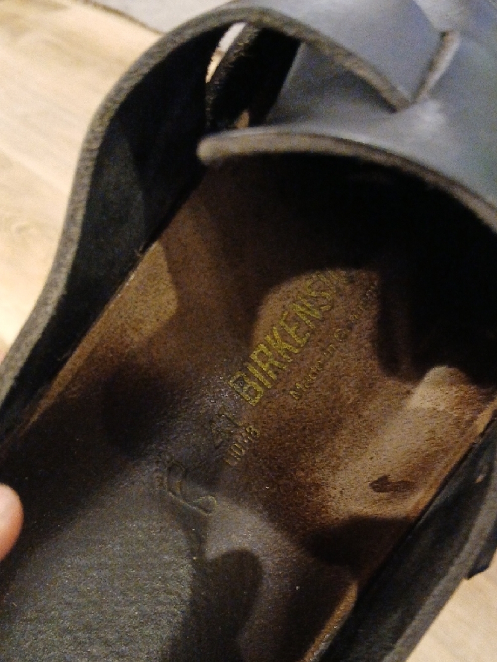 Birkenstock London Clogs  Black Leather Slip On Loafers 41 Men 8 Women 10 - Picture 8 of 9